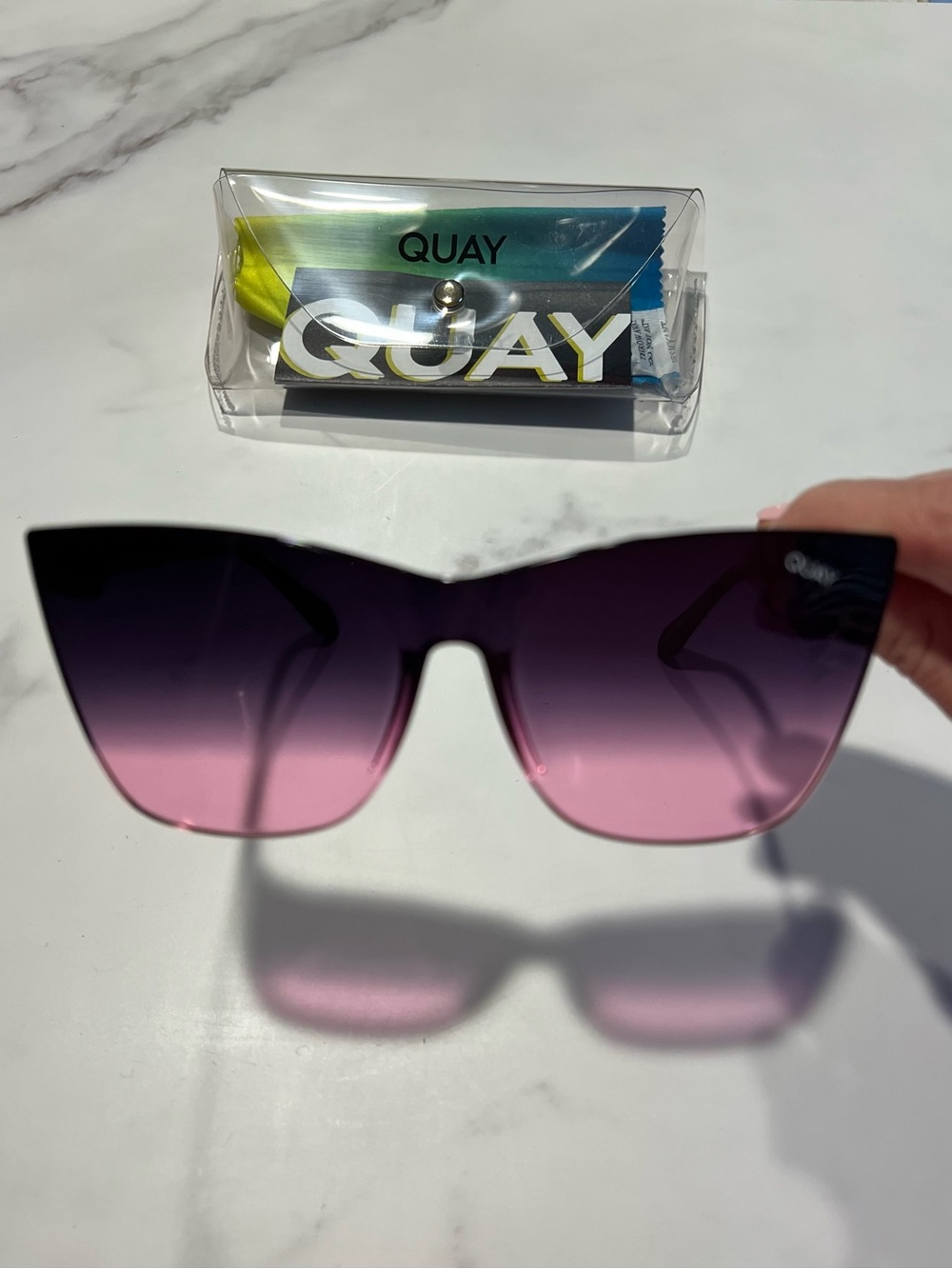 Quay Australia Black to Pink Cat Eye Sunglasses